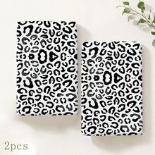 2pcs Leopard Print Kitchen Towels, Fashionable Wild Style Soft Fabric Rectangular Full Print Absorbent Hand Towels, Suitable For Kitchen, Dining Room, Home Gathering, Daily Home Decor, 4/6/8pcs Set - Multicolor - View 9