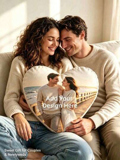 1pc Customized Personalized Photo Pillow Cushion For Sofa Bedroom Home Decor Holiday Couple Parent-Child Pet Memorial Father's Day Mother's Day Halloween Christmas Valentine's Day Thanksgiving Easter April Fool's Day Unique And Funny Children's Toy Gift