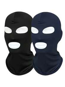 1pc/2pcs/3pcs Unisex Solid Color 2-Hole Balaclava Headwear Set, Single-Hole Full Face Mask For Cycling, Suitable For Daily Wear And Outdoor Activities - Multicolor - View 11