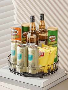 1pc Kitchen Rotating Rack, Kitchen Spice Rack, Home Rotating Storage Rack; Simple And Convenient, Suitable For Kitchen And Dining Room. (Tray And Base Need To Be Assembled By Yourself) - Multicolor - View 9