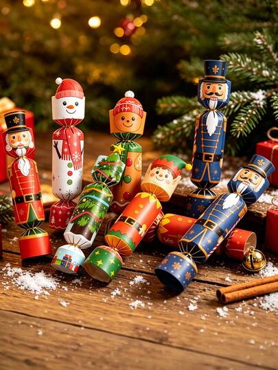 24 piezas/12 piezas Cajas de embalaje con forma de dulces navideños, 6 estilos de cajas de regalo de papel DIY con imágenes de soldado cascanueces, muñeco de nieve, hombre de jengibre, árbol de Navidad, elfo, conjunto completo, cartulina blanca engrosada precortada con pliegue, ensamblaje manual sin pegamento, adecuado para dulces, pequeños regalos, notas sorpresa, cierre con cinta dorada, diseño 3D, perfecto para fiesta de Navidad, recuerdos de fiesta de Navidad, decoración navideña del hogar