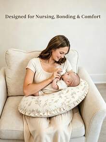 1pc Nursing Pillow Cover, Soft Skin-Friendly Gauze Material, Washable U-Shaped, Suitable For Newborns, Pillow Insert Not Included, Suitable For Baby Boys And Girls - Multicolor - View 4