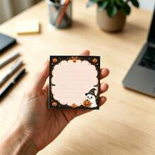 1 Pc Halloween Cartoon Memo Pad, Cute Ghost And Pumpkin Lantern Notepad, 50 Pages Halloween Spooky Atmosphere Notebook With Bats, Cute Ghosts And Pumpkin Lantern Sticky Notes, Suitable For Writing, Journaling And Office Work, Learning And Memory Aid, Perfect For Halloween - Multicolor - View 5