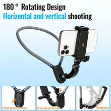 Clip Style Hanging Neck Sports Stand, 180° Rotating Mobile Phone Clip, Compatible With Samsung Mobile Phone S25 S24 Series, Compatible With IPhone18/17/16/15/ 14/13/12/11/ And Many Other Series, Equipped With Gadget Accessories - Black - View 6