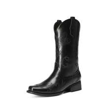 Women Mid-Calf Boots - Glossy Black - View 2