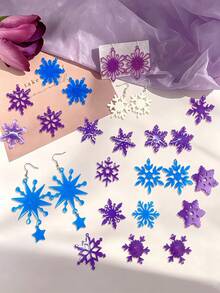 Christmas Silicone Snowflake Mold, Christmas Molds With Hole, Resin Molds, DIY Soft Pottery Clay Drop Glue Decorative Mold, Hand Decorative Art Tools - Snowflake Pendant Mold - View 2