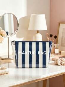 Color Blocking Striped Makeup Bag With Polka Dots And Pink Leopard ...