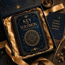 深藍星空背景搭配金箔復古符文與星月圖案，暗黑神秘復古封面，螺旋裝訂方便翻頁，適合日記記錄與筆記，小眾哥德亞文化高審美創意筆記本 - 款式1 - 查看 1