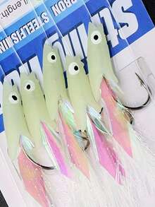 1 Set Fish Head String Hook Fishing Rig, Luminous String Hook Fish Head Hook Anti-Tangle Bionic Lure Fishing Tackle - Multicolor - View 6