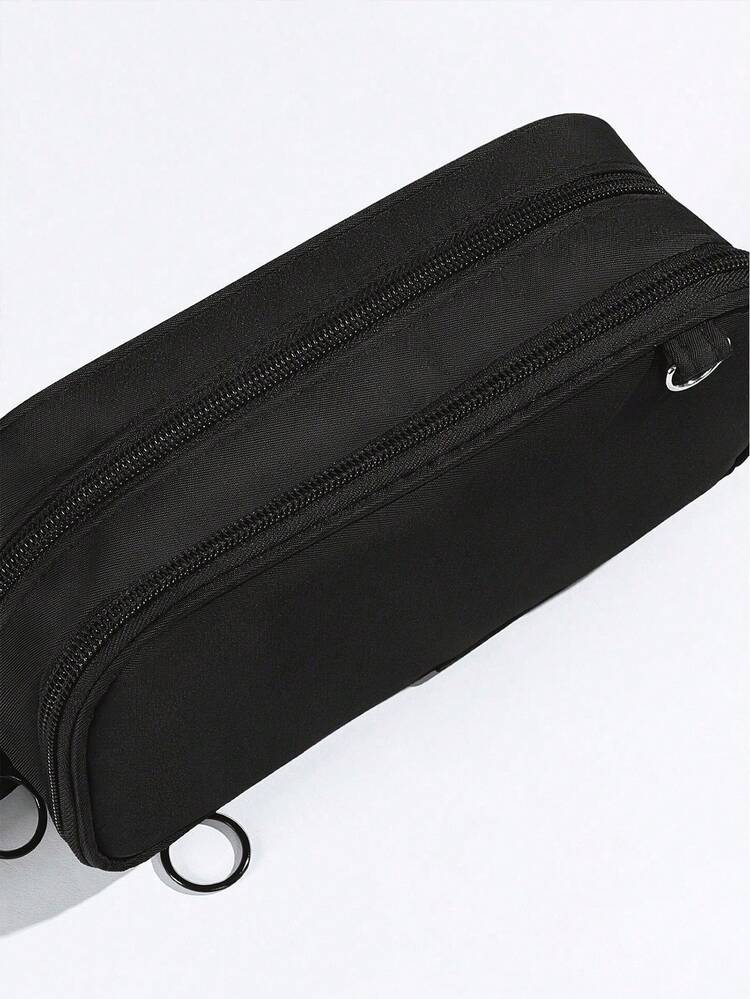 1pc Minimalist Ins Style Solid Color Fabric Hanging Multi-Layer Pencil Case, Large Capacity Multi-Function Student Campus Stationery Bag, Multi-Layer Classification Storage, Desktop Stationery Organizer, Suitable For School, Office And Travel, Suitable For Students, Professionals, Unisex, School Stationery Storage Box, Multi-Function Storage Box, Smooth Zipper, Back To School Season Recommended, Back To School Season Recommended, Christmas Gift, Thanksgiving Gift, Halloween Gift, Birthday Gift For Friends And Classmates - Multicolor - View 9