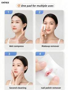 OEIEZ 1200 Pcs Ultra Soft Cotton Pads, Lint‑Free Dual‑Use Facial Cotton Sheets For Makeup Remover & Wet Compress, Water‑Saving Gentle Skin Care Cosmetic Pads For Sensitive Skin - View 5