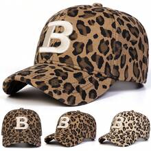 1pc Women's Leopard Print Distressed Trucker Hat, Embroidered Baseball Cap, Streetwear Fashion Mesh Hat, Outdoor Sun Protection Casual Cap For Spring/Autumn Travel, Beach,Summer,Holiday,Festival - Multicolor - View 8