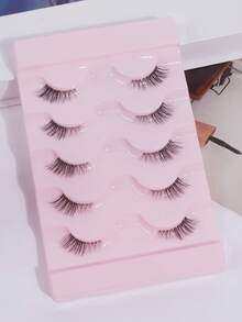 MAANGE 14 Pairs/Box Smooth Half-Length False Eyelashes, Soft And Lightweight, 3D Faux Mink Material, Create Natural Makeup Effect, Reusable, Suitable For Daily Makeup, Fresh Girly Style, Strip False Eyelashes, False Eyelashes (Or 5 Pairs Half Eyelashes) - Black - View 7