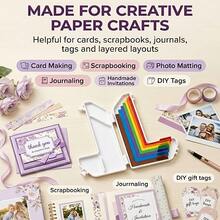 Paper Crafting Alignment Guide Set With Case, 7pcs Precision Layering And Matting Spacers For Card Making And Scrapbooking, Color-Coded Tools With Size Tabs 1/16 To 1/2 Inch Increments - Multicolor - View 5