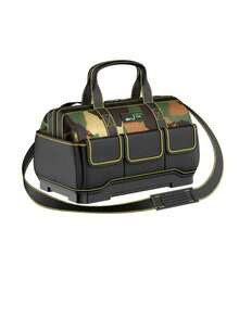 [Heavy Duty Tool Bag]ODIS ELECTRIC 14-Inch, 17-Inch, 19-Inch Heavy Duty Waterproof Tool Bag - Multiple Compartments, Camouflage Oxford Cloth Storage Bag, Wide Opening And Shoulder Strap, Durable Electrician Tool Case, Suitable For Power Tools And Hand Tools - Camouflage Tool Bag With Plastic Base (14-inch) - View 1