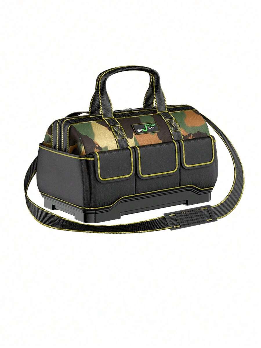 [Heavy Duty Tool Bag]ODIS ELECTRIC 14-Inch, 17-Inch, 19-Inch Heavy Duty Waterproof Tool Bag - Multiple Compartments, Camouflage Oxford Cloth Storage Bag, Wide Opening And Shoulder Strap, Durable Electrician Tool Case, Suitable For Power Tools And Hand Tools - Camouflage Tool Bag With Plastic Base (14-inch) - View 1