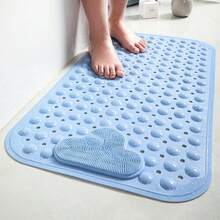 1pc Non-Slip Massage Bathtub Mat With Massage Foot Pad, Durable PVC Suction Cup Shower Mat, Bathroom Safety Mat, Suitable For Home Toilet, Anti-Slip Safety Design, Rectangular Shower Mat And Bathroom Non-Slip Mat - Multicolor - View 10