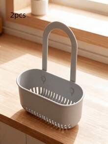 2pcs Kitchen Bathroom Sink Storage Basket Cleaning Tool Organizer - 2 Pieces - View 7