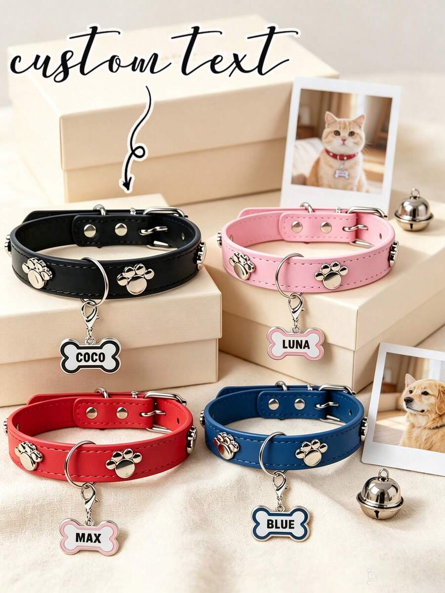 M Size Customized Pet Collar, Customized Dog Collar, Customizable Name And Photo, Adjustable Fashion Collar, Suitable For Identification, Training And Daily Wear, Tactical Dog Collar