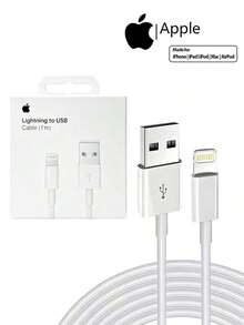 Kabel USB ke Lightning Apple 1m/2m Original, Kabel Pengisian Cepat, Kompatibel dengan iPhone, iPad, AirPods, Mac. - Putih - View 1