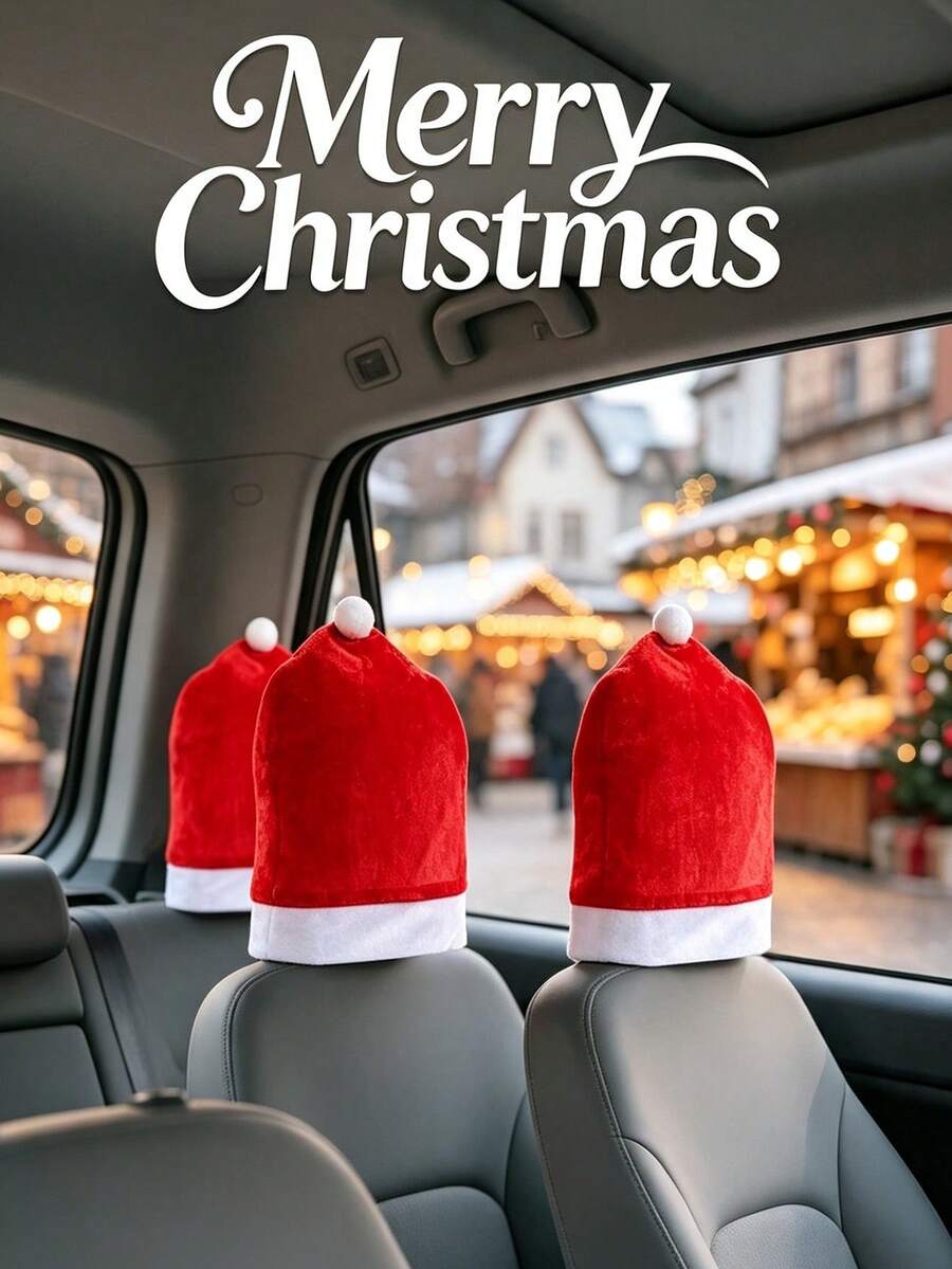 1pc Christmas Car Seat Cover, Soft And Bouncy Fabric, Holiday Christmas Pattern Design, Holiday Style, Multiple Colors Available, Suitable For Adults, Used For Car Interior, Home Party, Winter Christmas Atmosphere Decoration, Car Seat Protection Accessory