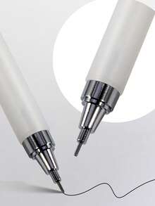 1 Buah Set Alat Tulis Pensil Otomatis Minimalis Putih Murni Gaya INS, Pensil Mekanik Gambar Klik-Aksi Pusat Gravitasi Rendah HB 0,5mm, Badan Plastik ABS Matte, Pegangan Silikon Lembut Anti Selip, Nyaman untuk Menulis Jangka Panjang Tanpa Kelelahan Tangan, Struktur Timah Anti Patah Peredam Guncangan Terintegrasi, Tahan Lama untuk Ujian dan Latihan Menulis, Ujung Halus Logam dengan Skala, Menggambar Presisi Tanpa Merobek Kertas Buku Catatan, Bodi Ramping dan Ringan dengan Klip Saku, Portabel untuk Ransel, Buku Catatan, dan Saku Seragam Sekolah - Set - View 7