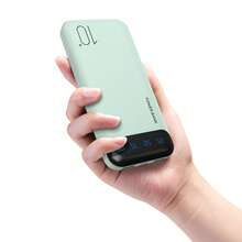 10000mAh Portable Power Bank With LED Digital Display, Slim USB-C Input & Output External Battery Charger, Lightweight Backup Battery Pack For Daily Travel And Multiple Devices - Mint Green - View 6