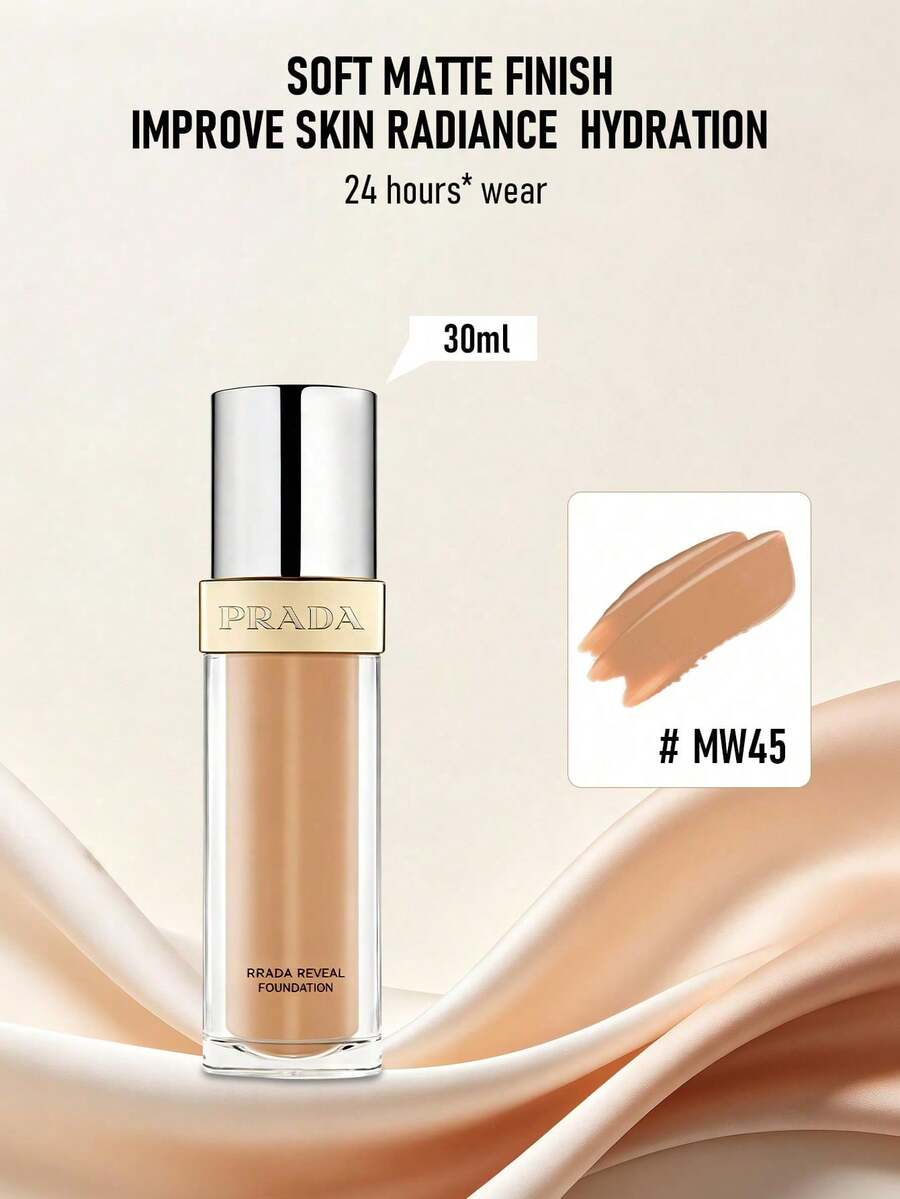 Prada Reveal Skin Optimizing 粉底液 #MW45 (中暖色) 30ml/1 Oz | 長效持妝 | 可疊加中度遮瑕 | 柔霧妝感 | 提升肌膚自然光澤與保濕 - MW45 - 30ml - 查看 1
