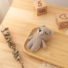 Handmade Crochet Baby Soothing Toy Bib, Mother And Baby Gift, Baby Keepsake Gift, Easter Gift, Children's Bedding Suitable For Babies 0+ - Light Brown Sleeping Bear - View 9