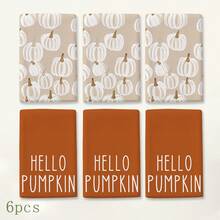 2pcs Pumpkin Pattern Kitchen Towels, Soft Fabric Absorbent Hand Towels With Floral Design, Rustic Autumn Style, Suitable For Kitchen, Dining Room, Thanksgiving, Halloween, Autumn Party, Harvest Season, Home Decor, 4/6/8pcs Set - Multicolor - View 9