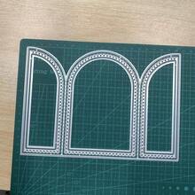 Arched Beaded Stitch Border Carbon Steel Cutting Die, Arch Hollow Frame Die, Frame, Greeting Card Window, Planner Arch Background Decoration DIY Embossing Die - LX74 - View 3