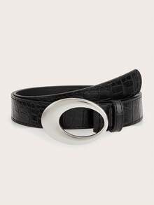 1pc American Retro Y2K Women's Leather Belt For Pairing With Jeans - Black - View 3