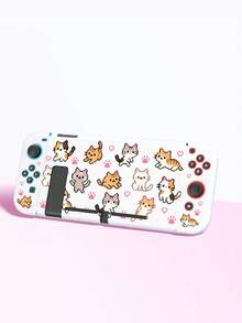 Jemdura Switch2 (2025) 遊戲主機配件 1件裝 卡通像素貓圖案 Switch2/Switch 遊戲主機保護殼 防塵蓋 適用於 Switch2/Switch OLED/NS/Lite，可開啟主機支架，可拆卸左右手柄殼，適合 Switch 玩家的最佳禮物 - 彩色 - 查看 16