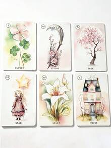 1 Box Sweet Blossom Lenormand, 38 Cards Floral Theme Divination Set, Dreamy Spiritual Healing Gift,Suitable For Both Beginners And Enthusiasts. - Multicolor - View 10