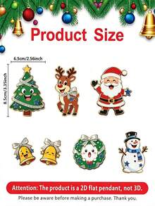 7/1pc Christmas Refrigerator Magnets Set, Santa Claus, Christmas Tree, Snowman, Reindeer, Bell Soft Magnetic Ornaments, Reusable Holiday Decorations - Multicolor - View 6