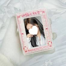 1個可愛草莓冰杯相卡夾，K-Pop女孩粉色星星蝴蝶結相卡收納袋，PU材質，適用3-3.5英吋偶像迷你相卡，大容量便攜式相卡夾，偶像專輯周邊相卡收藏夾 - 粉色 - 查看 5