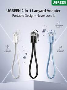 UGREEN Kabel Data Portabel 2-in-1 dengan Kalung, Kabel Pengisian Cepat Tipe-C Kepala Ganda PD 60W, Kompatibel dengan Power Bank, Tali Gantungan, Kabel Pendek, DJI Pocket 3/4, Apple, Huawei, Xiaomi, 0,3m. Tambahkan ke Favorit ¥9,9 Harga Pelanggan Baru ¥16,9 - MultiWarna - View 1