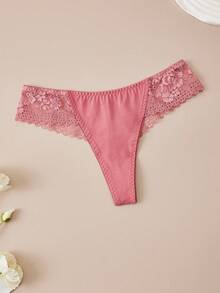 3 Paket Celana Dalam Thong Wanita Berhiaskan Renda dengan Berbagai Warna - MultiWarna - View 5