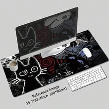 1pc Extended Gaming Mouse Pad & Keyboard Desk Mat, Punk Anime Cat Design, Gothic Cat, Skull, Japanese Manga Art Pattern, Laptop Protective Pad, Desk Mat, Durable Non-Slip Base, High Definition Printing, Dark Aesthetic, XL And XXL Available - View 4
