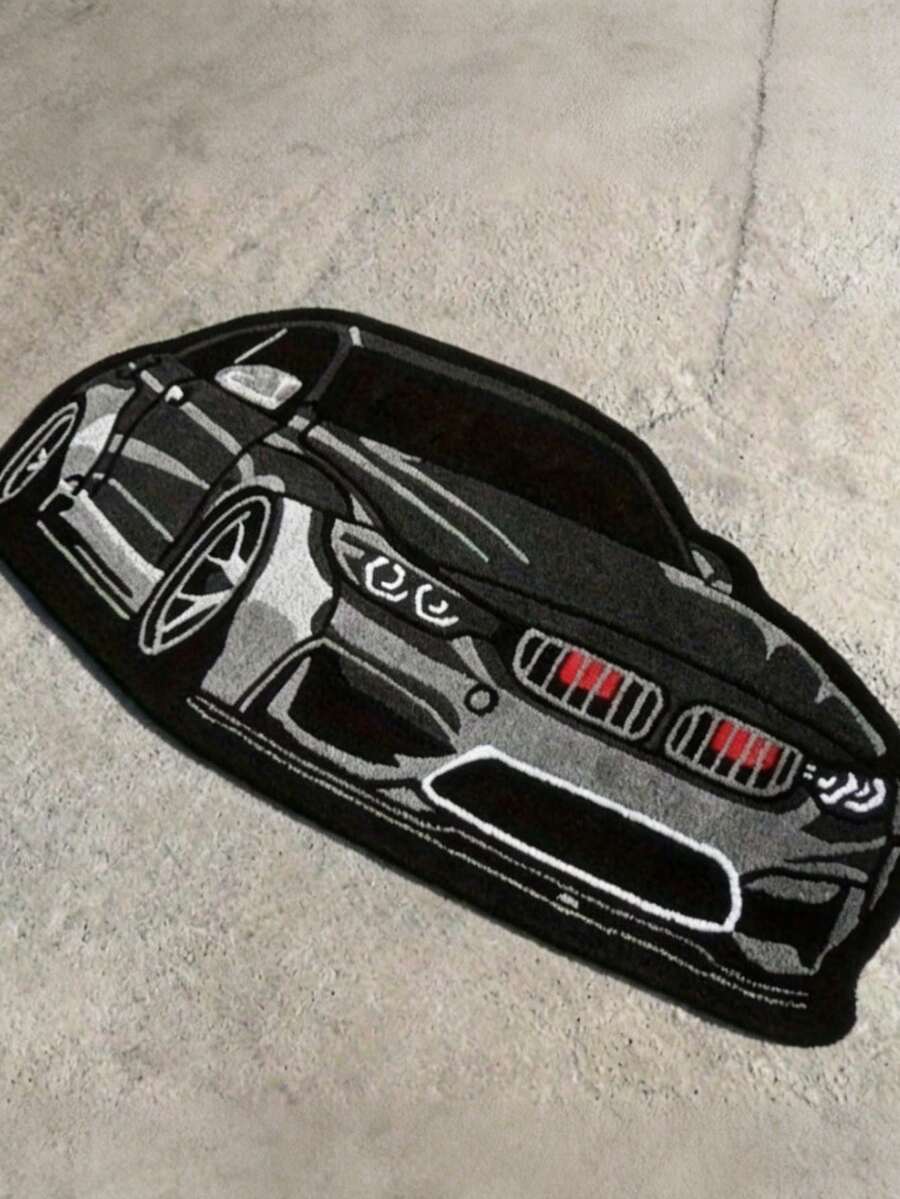 [Soft Sports Carpet] 1pc Blue And White Racing Car Rug, Faux Cashmere, Thickened Carpet, Thick Carpet, Fuzzy Carpet, Autumn/Winter Carpet, Thickened Carpet, Decorative Carpet, Bedroom Decor - Multicolor 5 - View 1