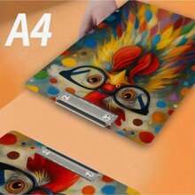 1pc 2D/Flat A4 Colorful Printed Acrylic Clipboard With Metal Clip - Creative Moonlight Black Cat Design, Writing & Drawing Pad, Multi-Functional Portable Loose-Leaf Binder, Hanging Metal Clip, Suitable For Office, School, Home Meetings, Ideal Gift For Teachers And Students - Multicolor - View 4
