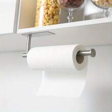 [Space-Saving]Stainless Steel Paper Towel Holder, Perfect For Bathroom And Kitchen Storage, Easy Installation, Suitable For Home And Commercial Use, Self-Adhesive/Drill-In, Suitable For Kitchen, Bathroom, RV And Closet Systems, Towel Storage Cabinet, RV Storage - Multicolor - View 8