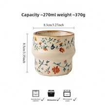 1PC Ceramic Coffee Mug, Handleless Mug, Chinese Retro Style, Coffee Cup, Tea Cup, Milk Cup, Water Cup; Capacity: 326ML. Suitable For: Kitchen, Living Room, Hotel, Gathering, Office - Multicolor - View 6