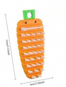 Creative Carrot-Shaped Flexible Cleaning Brush, Soft Bristles That Won't Damage Fruit And Vegetable Skins, Bendable Long Handle Design, Suitable For Cleaning Potatoes, Carrots, Yams And More, Essential Portable Kitchen Scrubbing Tool For Home - Orange - View 5