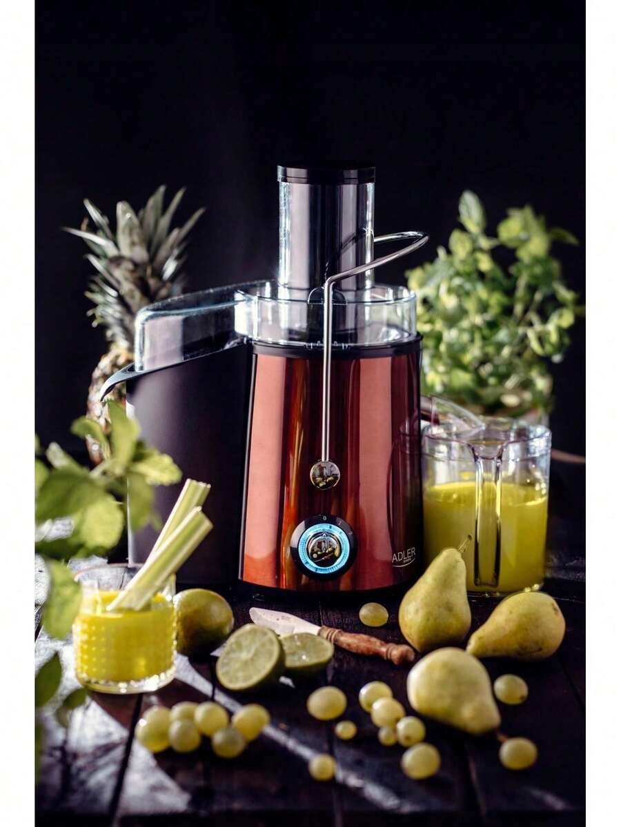 Adler Juicer, Centrifugal Juicer, Fruit & Vegetable Juicer - 75mm Feed Chute, 2 Speed Levels, Stainless Steel, 2L Pulp Container, 1000W (Max 2000W), Copper - EU E Type Plug(220-240V) - View 1
