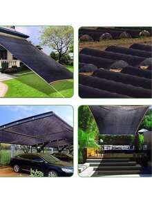 1pc Black Sunshade Net - Blocks 90% UV Rays, Made Of High-Density Polyethylene Material, Rectangular Shape, Suitable For Patio, Gazebo, Yard, Backyard Lawn And Garden, Wind-Resistant, Can Be Used As Privacy Screen - ZYW - View 3