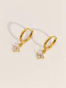1 Pair Clover Earrings, Fashionable Luxury Elegant Style Exquisite Ear Jewelry, Suitable For Daily Wear - Gold - View 12