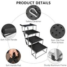 Folding Dog Stairs For Car, 16.9" Wide 4-Step Non-Slip Pet Steps Portable Pet Stairs For Vehicle Access, Large Dogs, SUVs, Trucks And Home Use - Black - View 4
