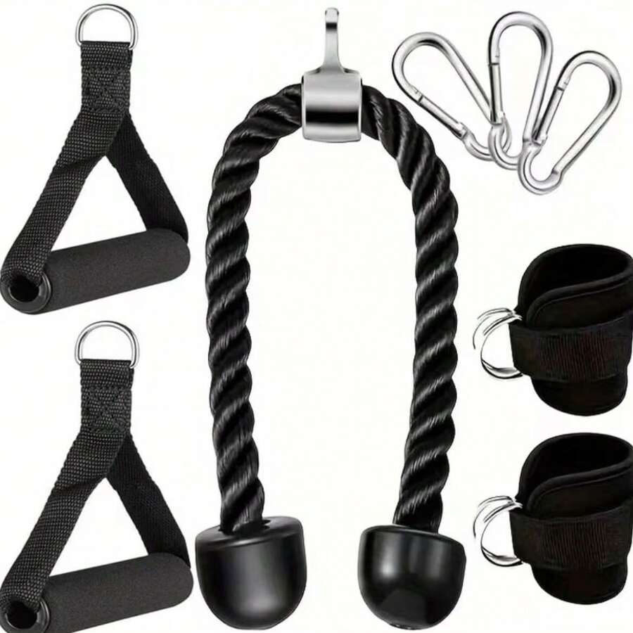 Taekwondo Rope - Heavy Duty Triceps Training Rope With Long Handle, Carabiner And Fitness Grip, Suitable For Triceps Pushdown Exercises, Muscle Rebuilding And Strength Training Equipment - A - View 1