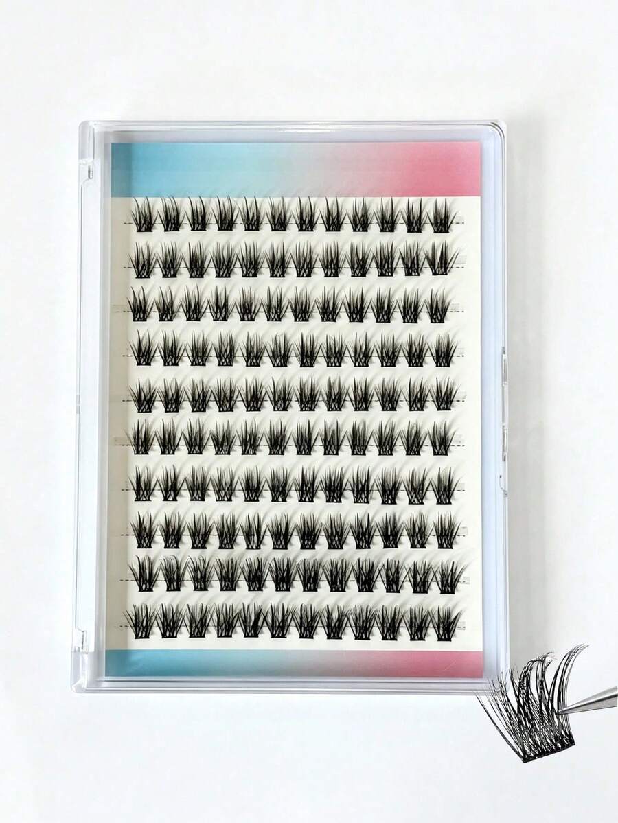 120pcs False Eyelash Clusters, DIY Eyelash Extension Kit, Natural C-Curl Eyelashes, DIY Eyelash Extension Kit, Suitable For Individual Eyelash Extensions - C - View 1